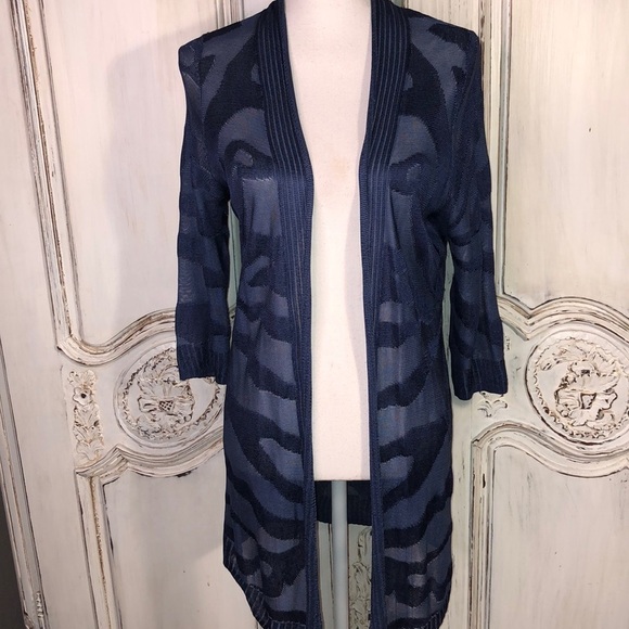 Travelers Collection By Chico’s 100% Rayon Navy Lightweight Cardigan Size 0 - Picture 1 of 12